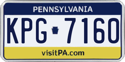 PA license plate KPG7160