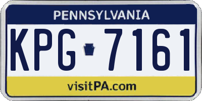 PA license plate KPG7161