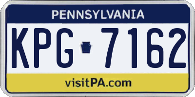 PA license plate KPG7162