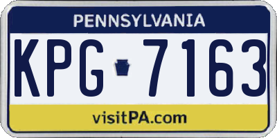 PA license plate KPG7163