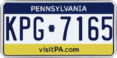PA license plate KPG7165