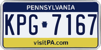 PA license plate KPG7167