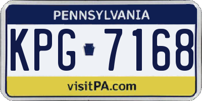PA license plate KPG7168