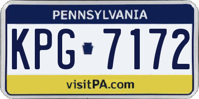PA license plate KPG7172