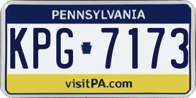 PA license plate KPG7173