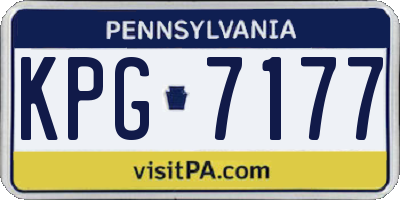 PA license plate KPG7177