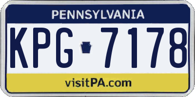 PA license plate KPG7178