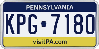 PA license plate KPG7180