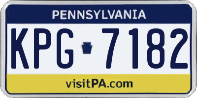 PA license plate KPG7182