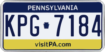 PA license plate KPG7184