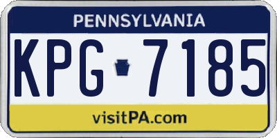 PA license plate KPG7185