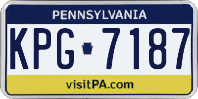 PA license plate KPG7187