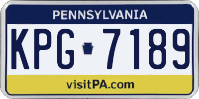 PA license plate KPG7189
