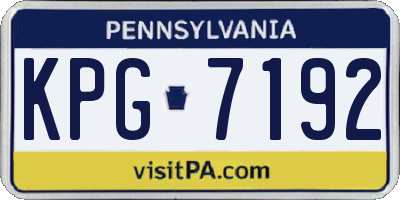 PA license plate KPG7192