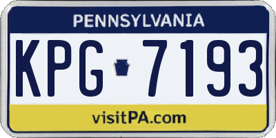 PA license plate KPG7193