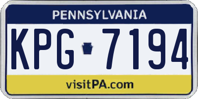 PA license plate KPG7194