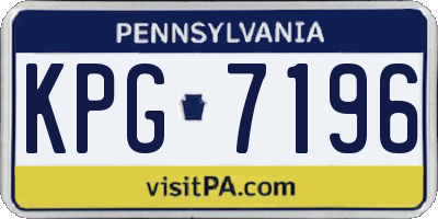 PA license plate KPG7196