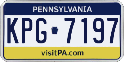 PA license plate KPG7197