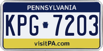 PA license plate KPG7203