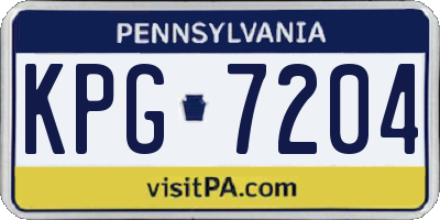 PA license plate KPG7204
