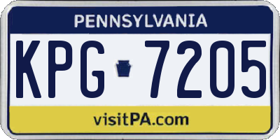 PA license plate KPG7205