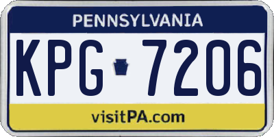 PA license plate KPG7206