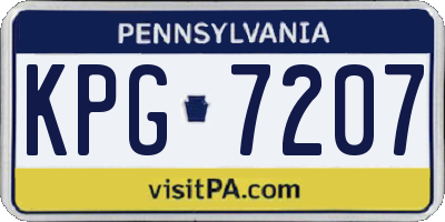 PA license plate KPG7207