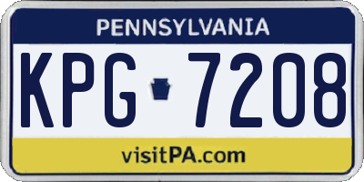 PA license plate KPG7208