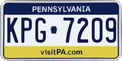 PA license plate KPG7209