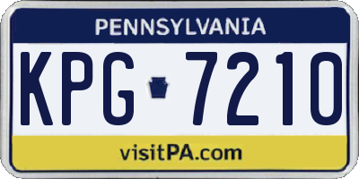 PA license plate KPG7210