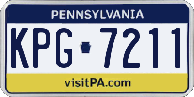 PA license plate KPG7211