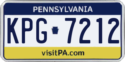 PA license plate KPG7212