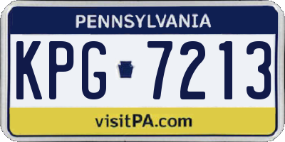 PA license plate KPG7213