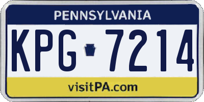 PA license plate KPG7214