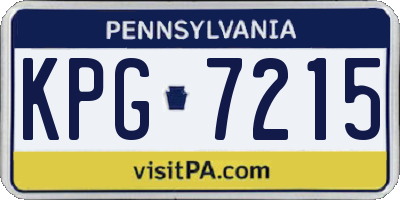 PA license plate KPG7215