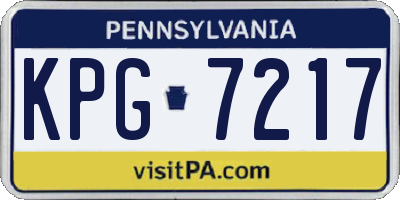 PA license plate KPG7217
