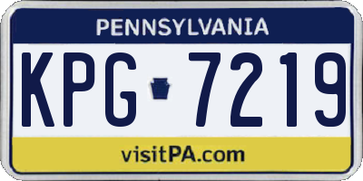 PA license plate KPG7219
