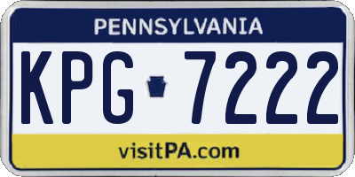 PA license plate KPG7222