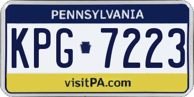 PA license plate KPG7223