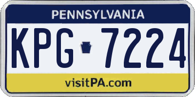 PA license plate KPG7224