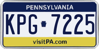 PA license plate KPG7225