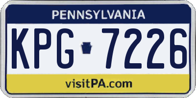 PA license plate KPG7226