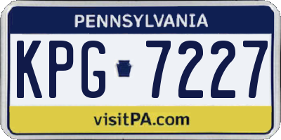 PA license plate KPG7227