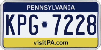 PA license plate KPG7228