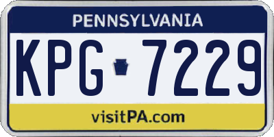 PA license plate KPG7229