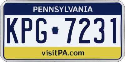 PA license plate KPG7231