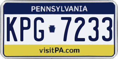 PA license plate KPG7233