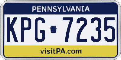 PA license plate KPG7235