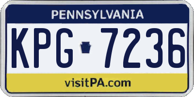 PA license plate KPG7236