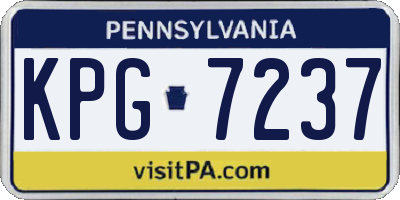 PA license plate KPG7237